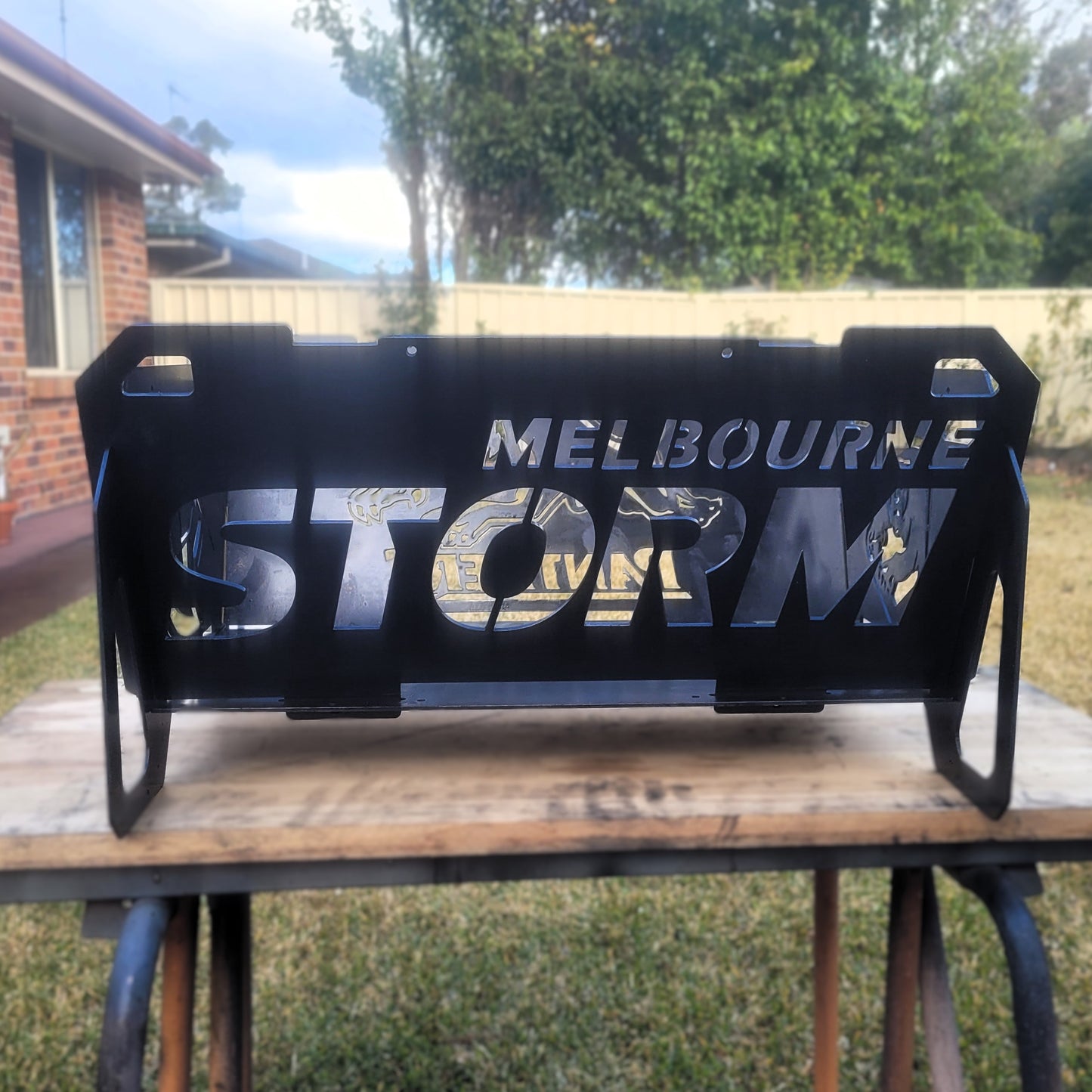Flatpack Fire Pit | Rugby League | Melbourne Storm (Themed)